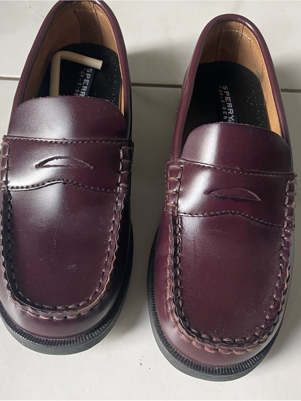 Sperry Kids Colton Burgundy Penny Loafers